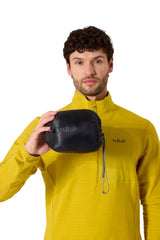 Rab Men's Mythic Alpine Down Jacket in Black - packed in stuff sack, detail