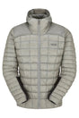 Rab Men's Mythic Alpine Light Down Jacket in Light Zinc - flat lay, front