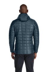 Rab Men's Mythic Alpine Light Down Jacket in Orion Blue (styling reference) - worn, back