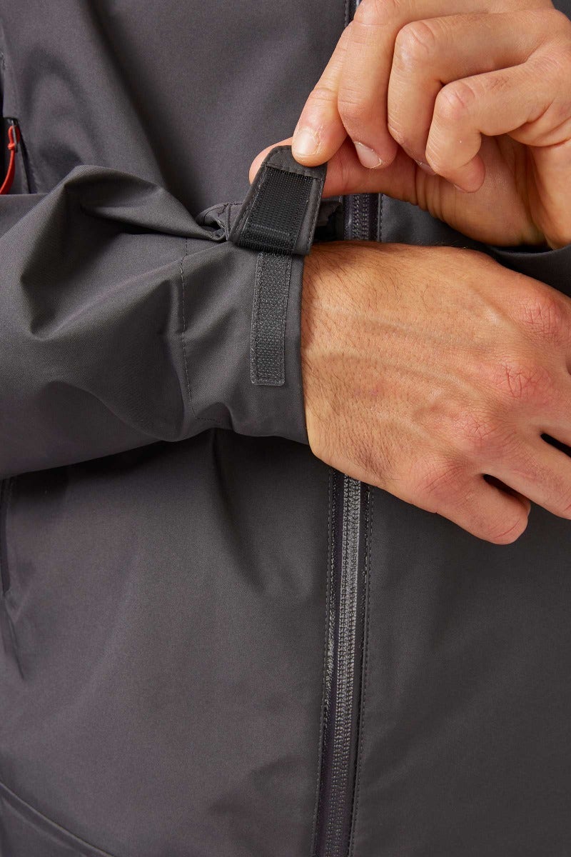 Rab Men's Namche GORE-TEX Jacket in Graphene - cuff detail, worn (reference only, not a stocked colour)