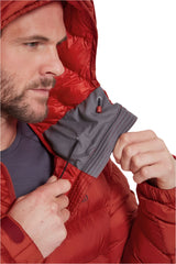 Rab Men's Nebitron Pro Insulated Jacket in Tuscan Red - collar detail