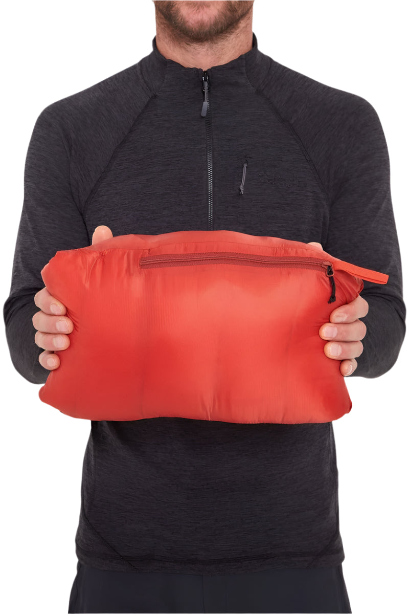 Rab Men's Nebitron Pro Insulated Jacket in Tuscan Red - stuff sack detail