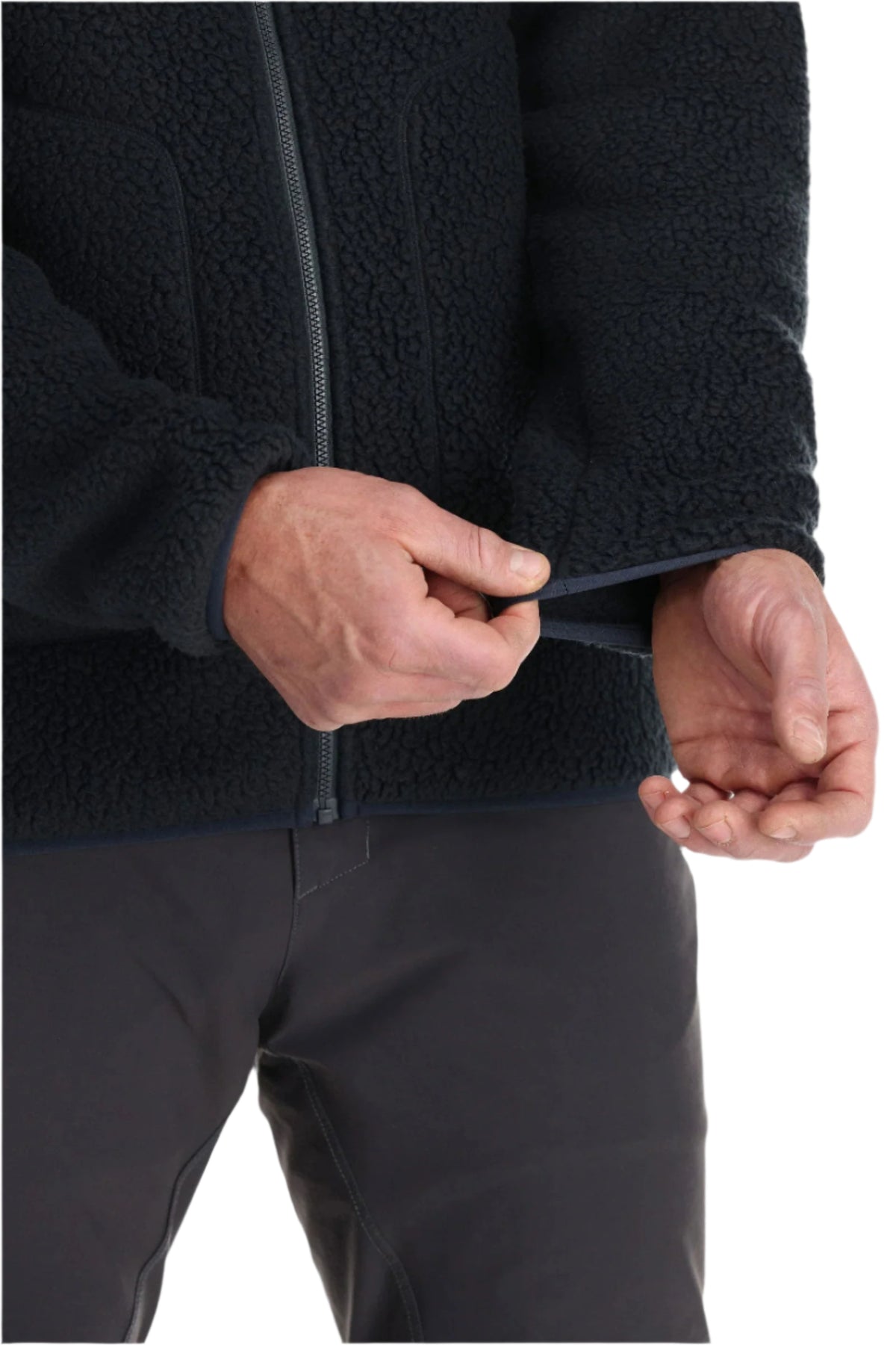 Rab Men's Outpost Jacket in Beluga - cuff detail
