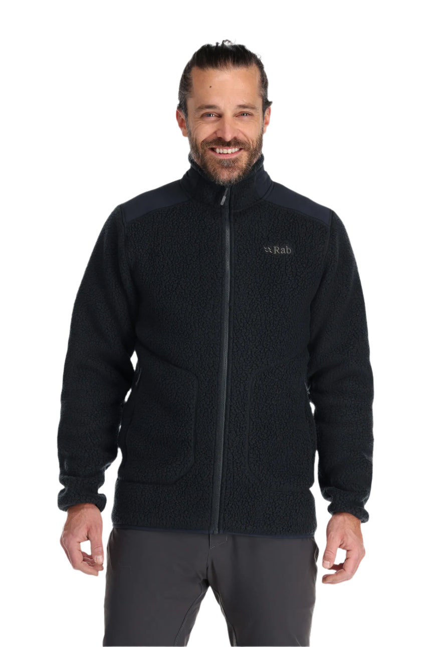 Rab Men's Outpost Jacket in Beluga - worn, front