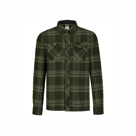 Rab Men's Perimeter LS Shirt in Chlorite Green - ghost form, front, buttoned