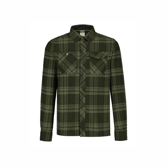 Rab Men's Perimeter LS Shirt in Chlorite Green - ghost form, front, buttoned