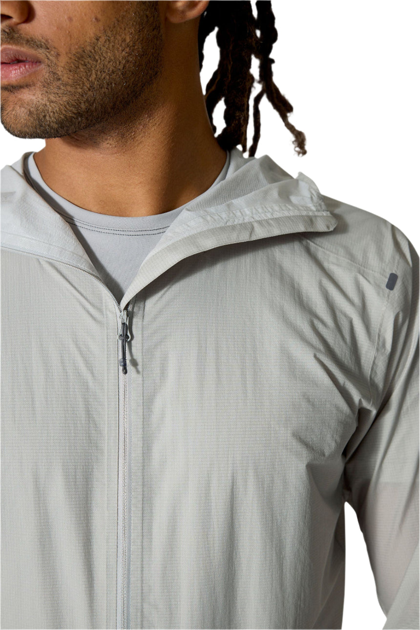 Rab Men's Phantom Waterproof Jacket in Light Zinc - collar detail