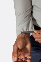 Rab Men's Phantom Waterproof Jacket in Light Zinc - cuff detail