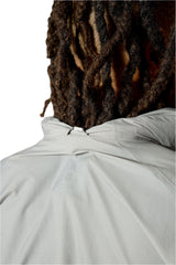 Rab Men's Phantom Waterproof Jacket in Light Zinc - hood detail, back