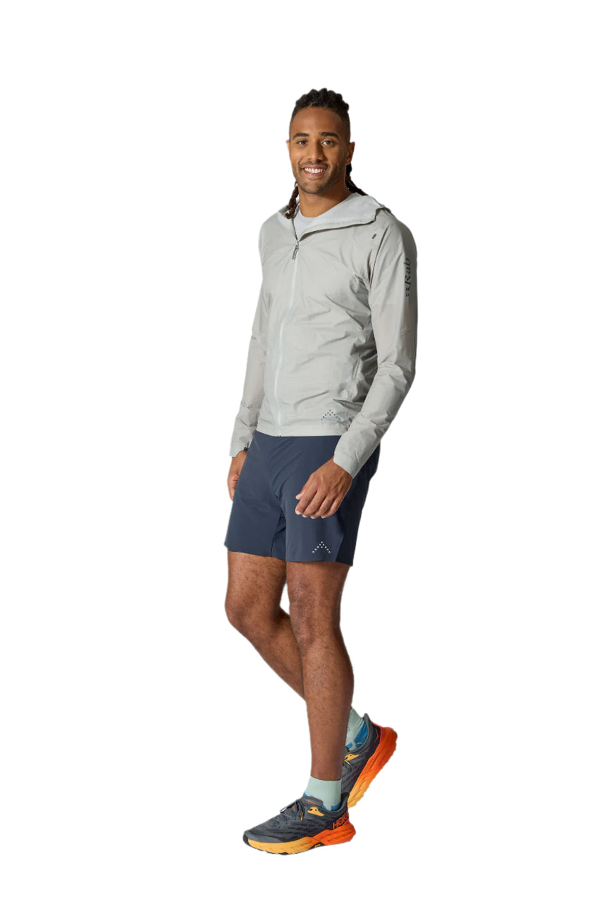 Rab Men's Phantom Waterproof Jacket in Light Zinc - worn, front
