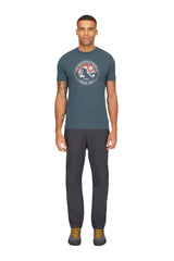 Rab Men's Stance Alpine Peak Tee in Orion Blue - worn, front