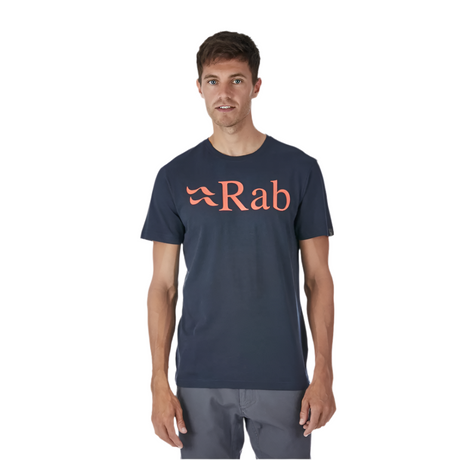 Rab Men's Stance Logo SS Tee in Beluga - worn, front