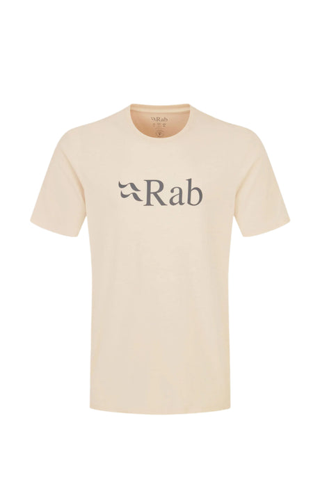 Rab Men's Stance Logo SS Tee in Ecru - flat lay, front
