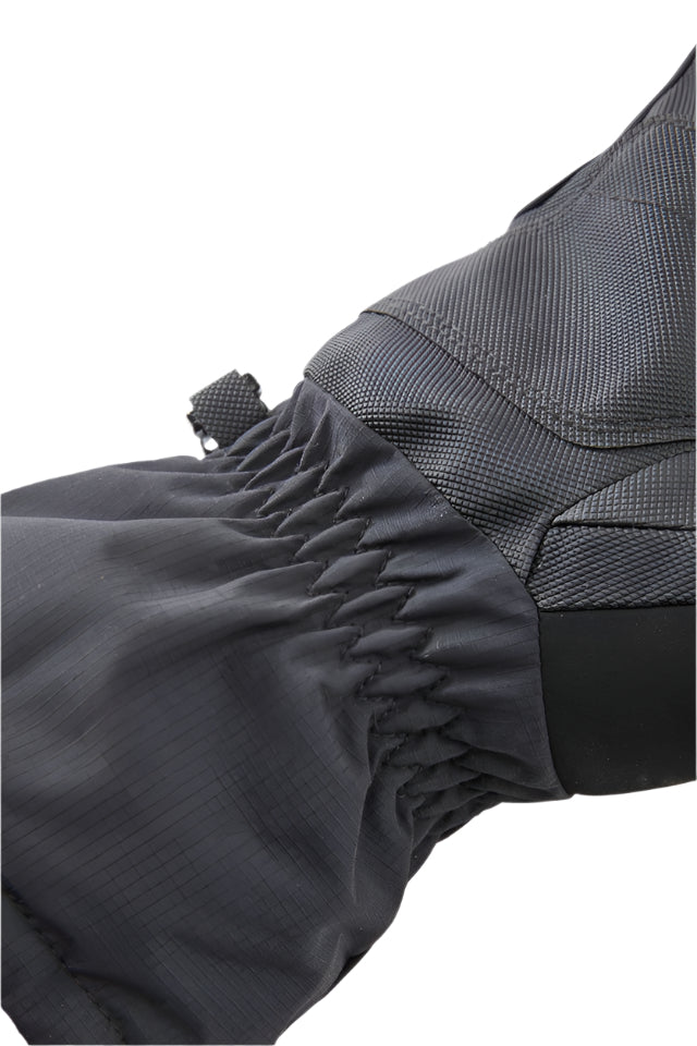 Rab Men's Storm Waterproof Gloves in Black - fabric texture detail, cuff drawcord