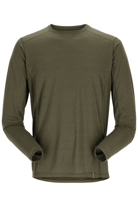 Rab Men's Syncrino Base LS Tee in Olive - front