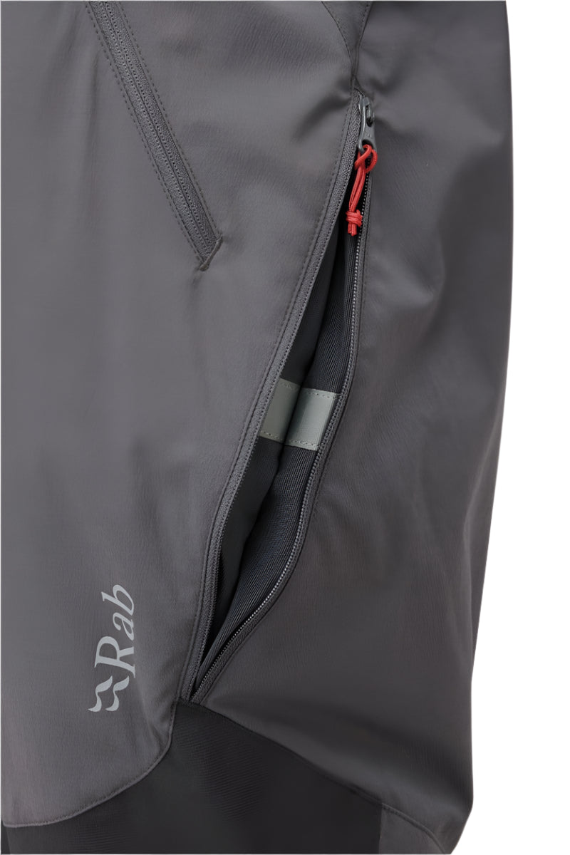 Rab Men's Torque Vapour-Rise Pants in Anthracite - thigh vent detail