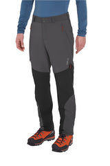Rab Men's Torque Vapour-Rise Pants in Anthracite - three-quarter, worn