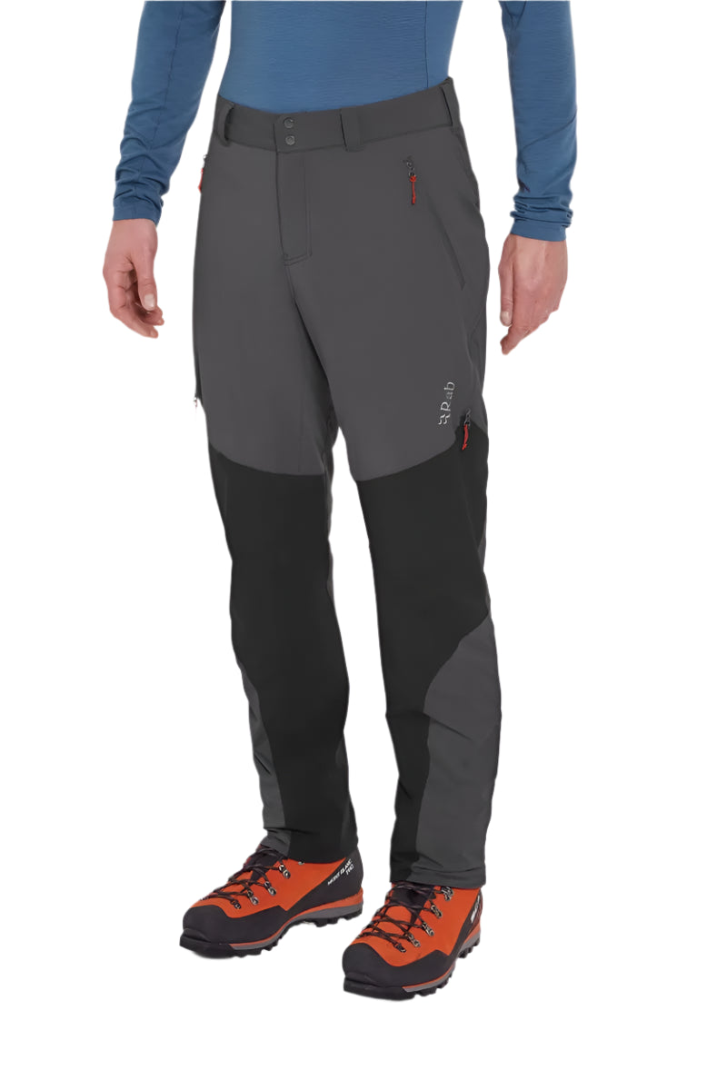 Rab Men's Torque Vapour-Rise Pants in Anthracite - three-quarter, worn