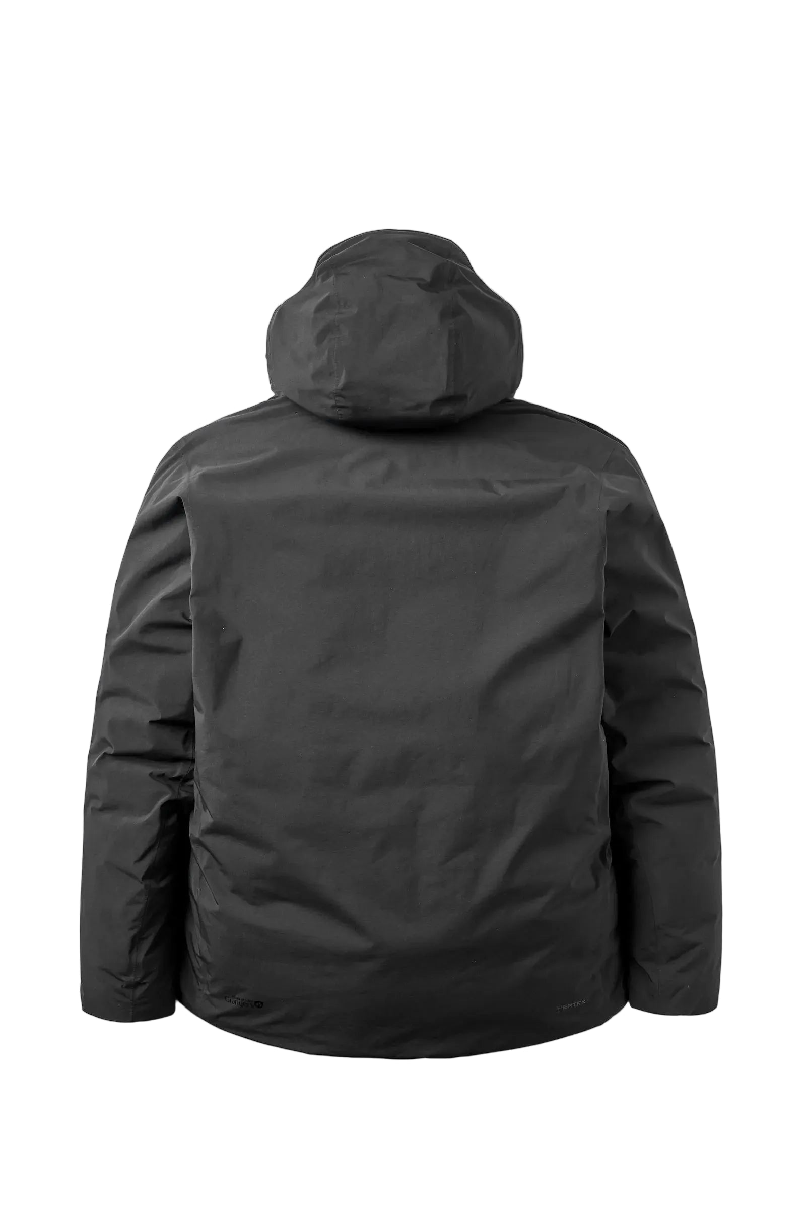 Rab Men's Valiance Waterproof Down Jacket in Black - flat lay, back