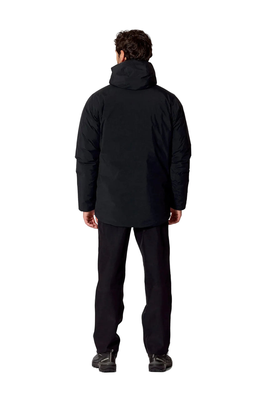 Rab Men's Valiance Waterproof Down Jacket in Black - worn, back, full body