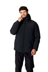 Rab Men's Valiance Waterproof Down Jacket in Black - worn, side, three-quarter