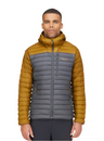 Rab Men's Microlight Alpine Down Jacket in Footprint/Graphite - worn, front