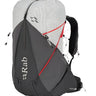 Rab Muon 40L Hiking Pack in Pewter/Graphene - Front View