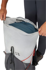Rab Muon 40L Hiking Pack in Pewter/Graphene - Roll Top Secured
