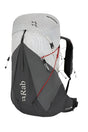 Rab Muon 50L Hiking Pack in Pewter/Graphene - Front View