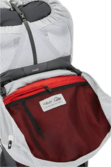Rab Muon 50L Hiking Pack in Pewter/Graphene - Lid Open