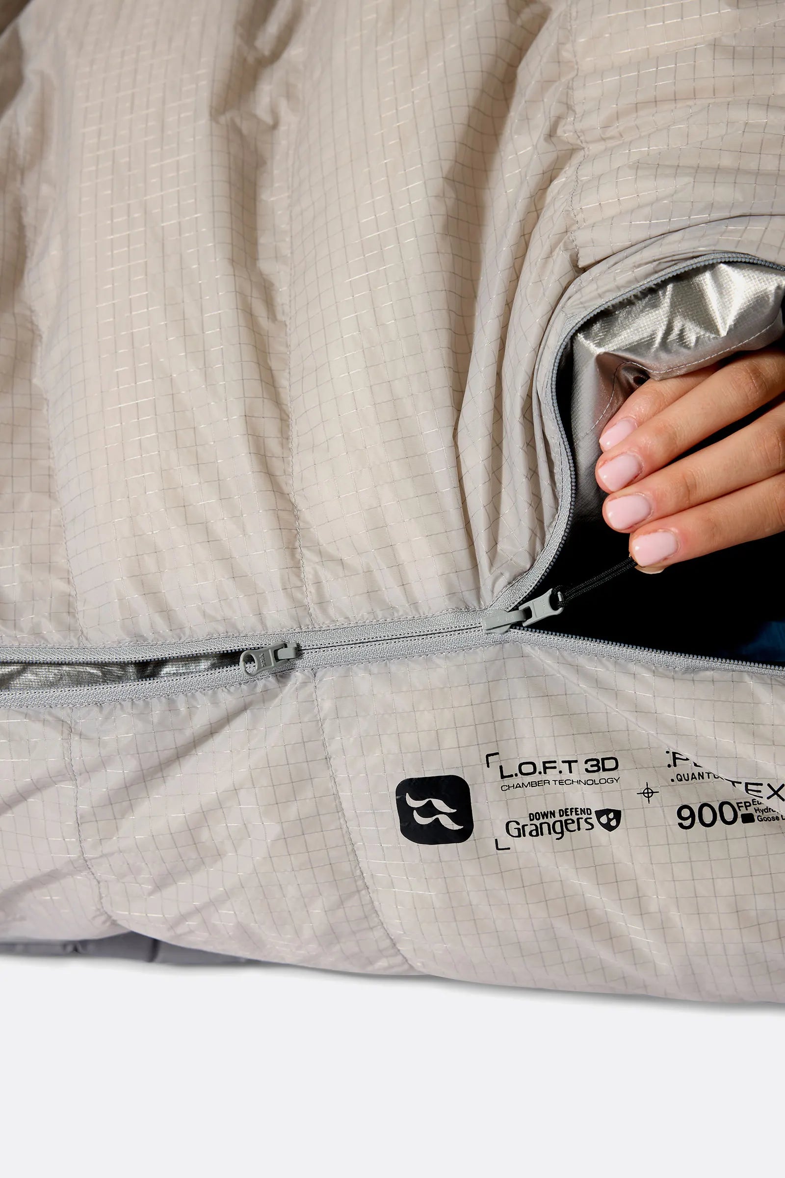 Rab Mythic Down Sleeping Bag (0°C/32F) in Dark Pewter - Label Detail