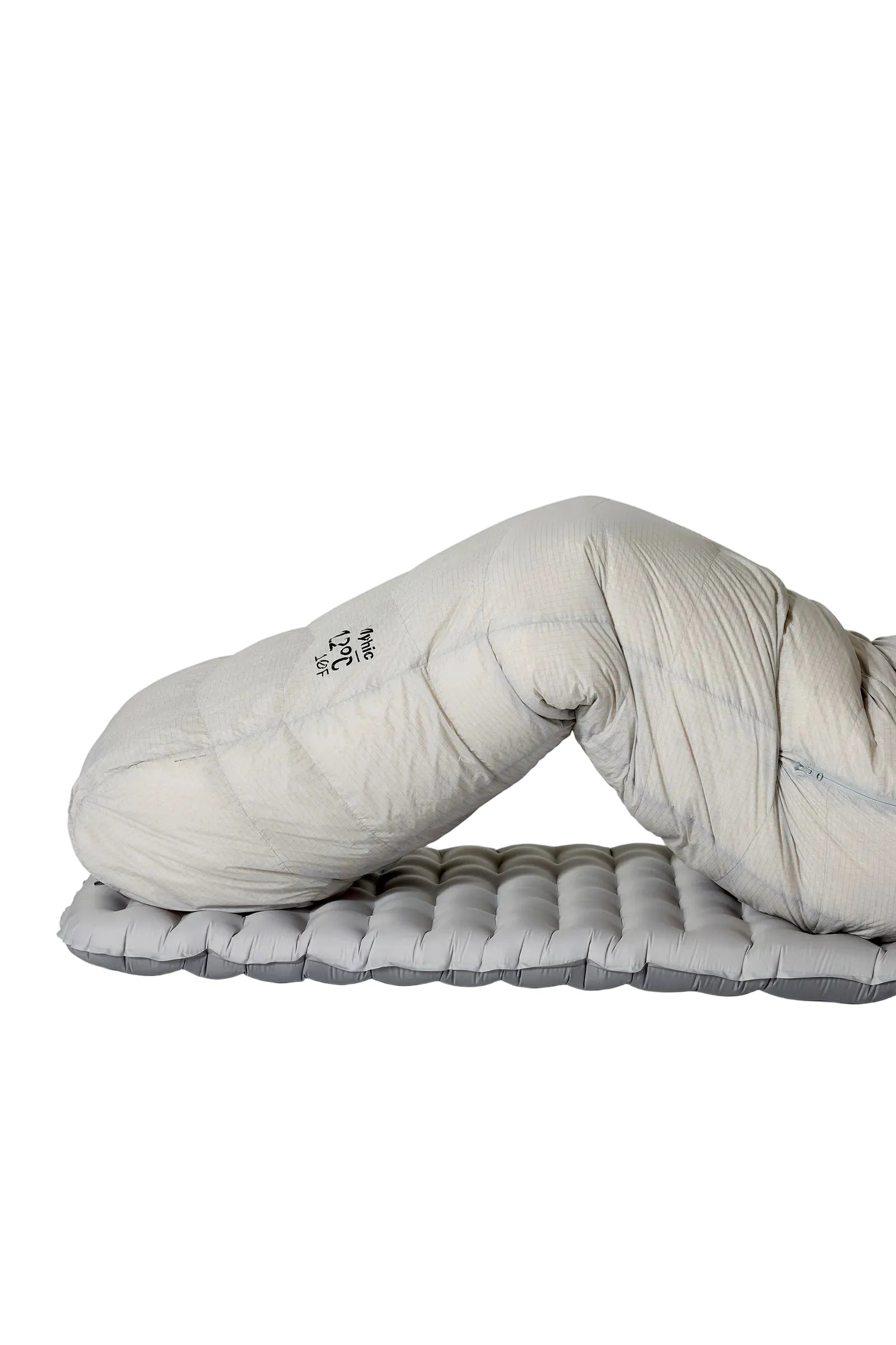 Rab Mythic Down Sleeping Bag (0°C/32F) in Dark Pewter - Model Reclined