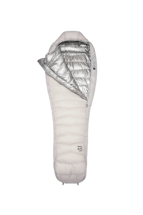 Rab Mythic Down Sleeping Bag (-6°C/20F) in Dark Pewter - Model Front