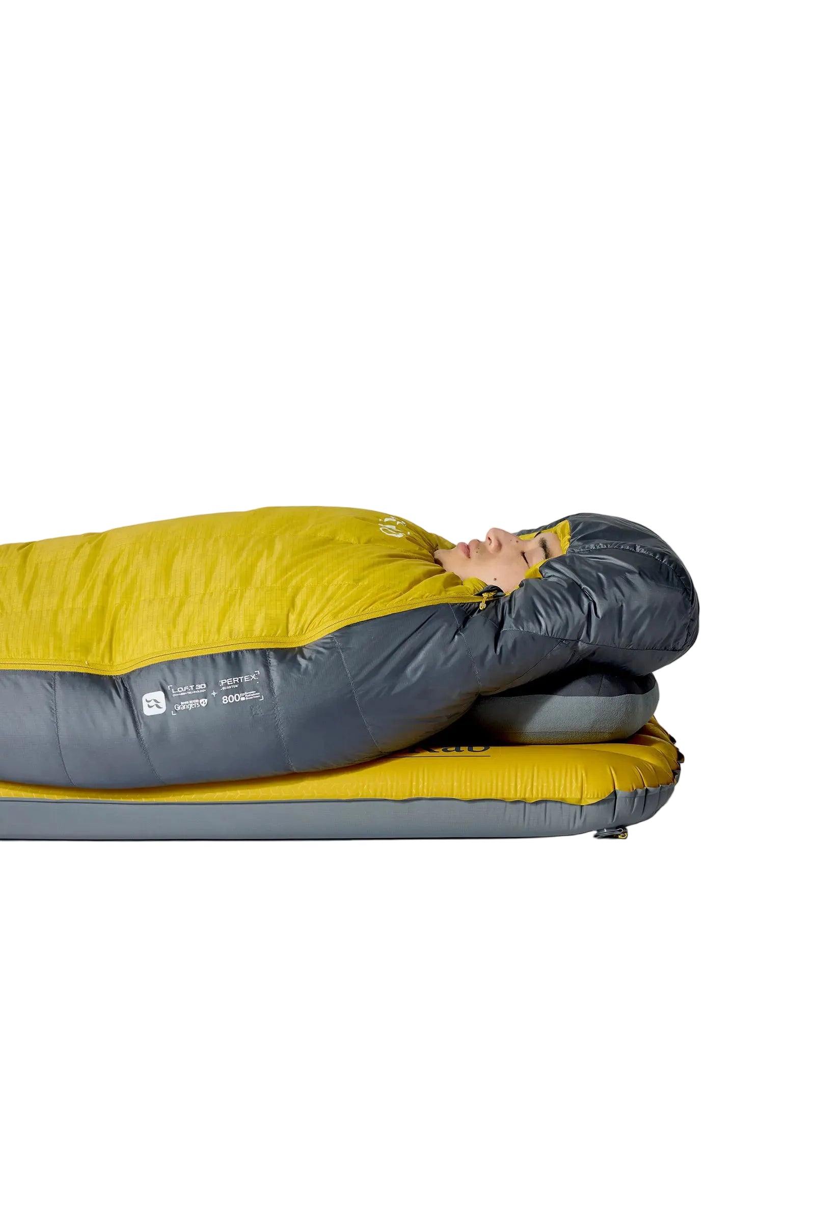 Rab Neutrino Down Sleeping Bag (-6°C/20F) in Graphene/Dark Pollen - Compressed