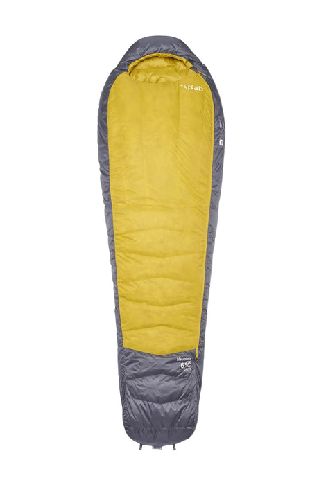 Rab Neutrino Down Sleeping Bag (-6°C/20F) in Graphene/Dark Pollen - Front View