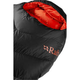 Rab Neutrino Pro 700 Sleeping Bag in Granite - hood detail