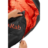 Rab Neutrino Pro 700 Sleeping Bag in Granite - hood drawcord detail