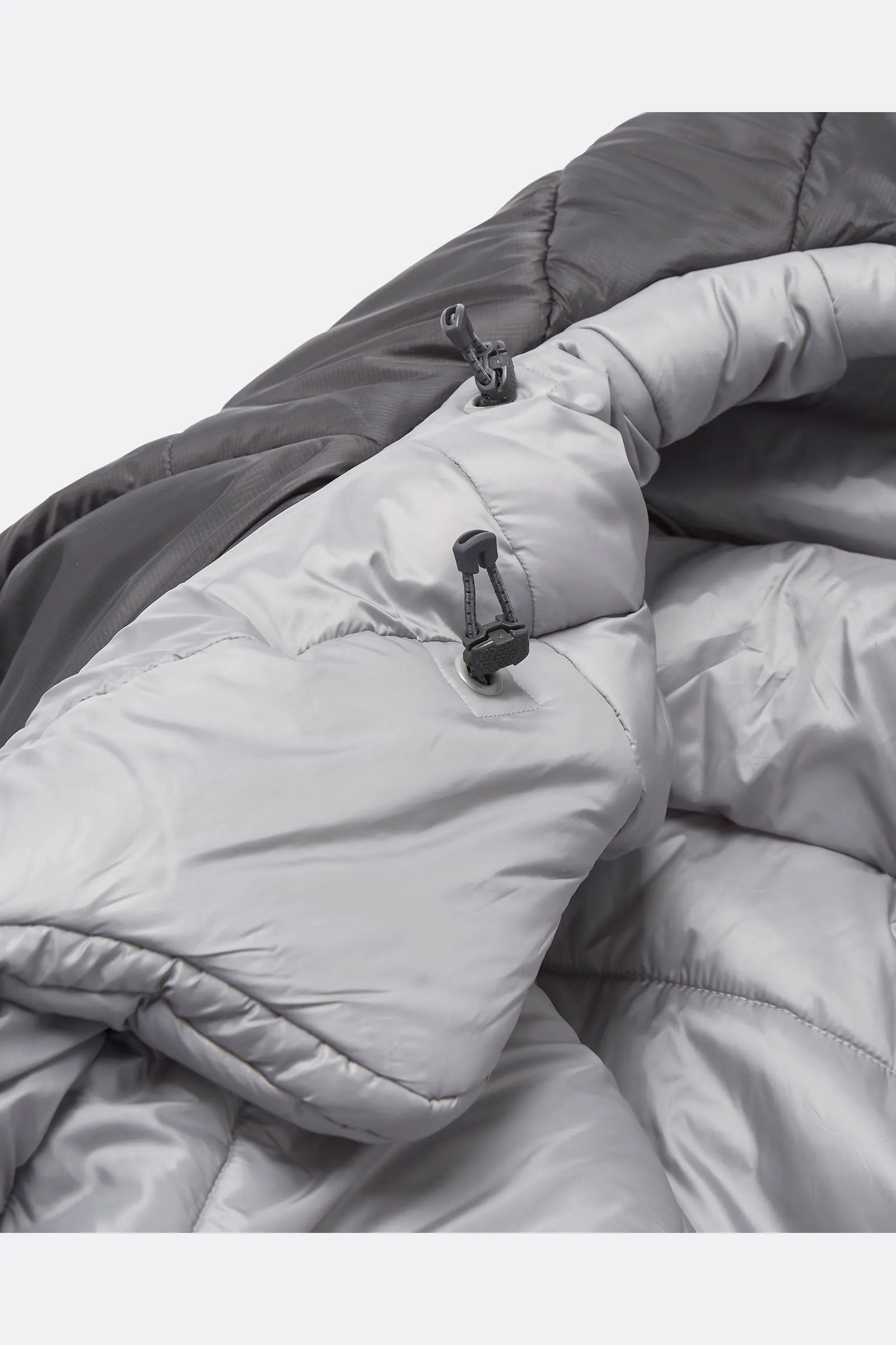 Rab Radeon Synthetic Sleeping Bag (-6°C/20F) in Sage/Graphene - side, angled