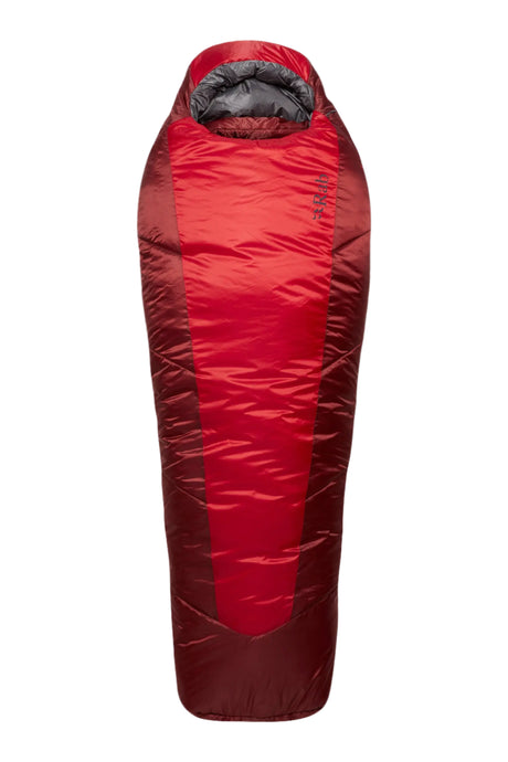 Rab Solar Eco 3 Sleeping Bag in Oxblood Red - shoulder panel detail
