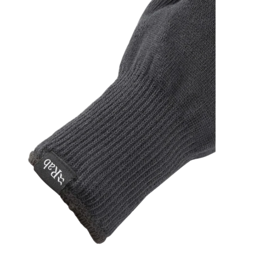 Rab Stretch Knit Gloves in Black - cuff detail