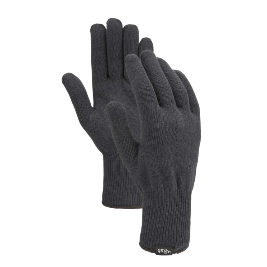 Rab Stretch Knit Gloves in Black - front