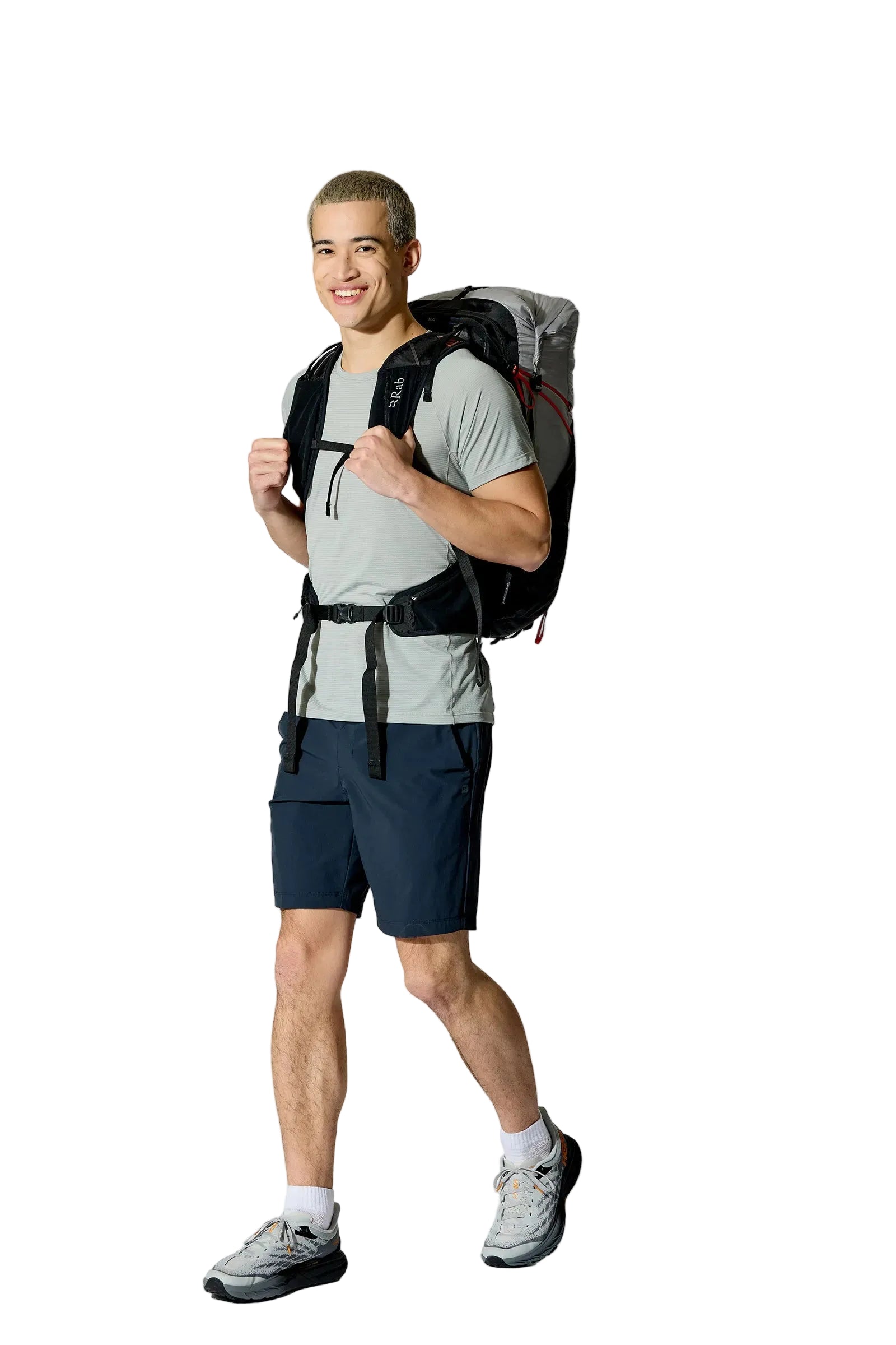 Rab Syclon XP 40L Waterproof Pack in Black/Dark Pewter - Back View On Model 2