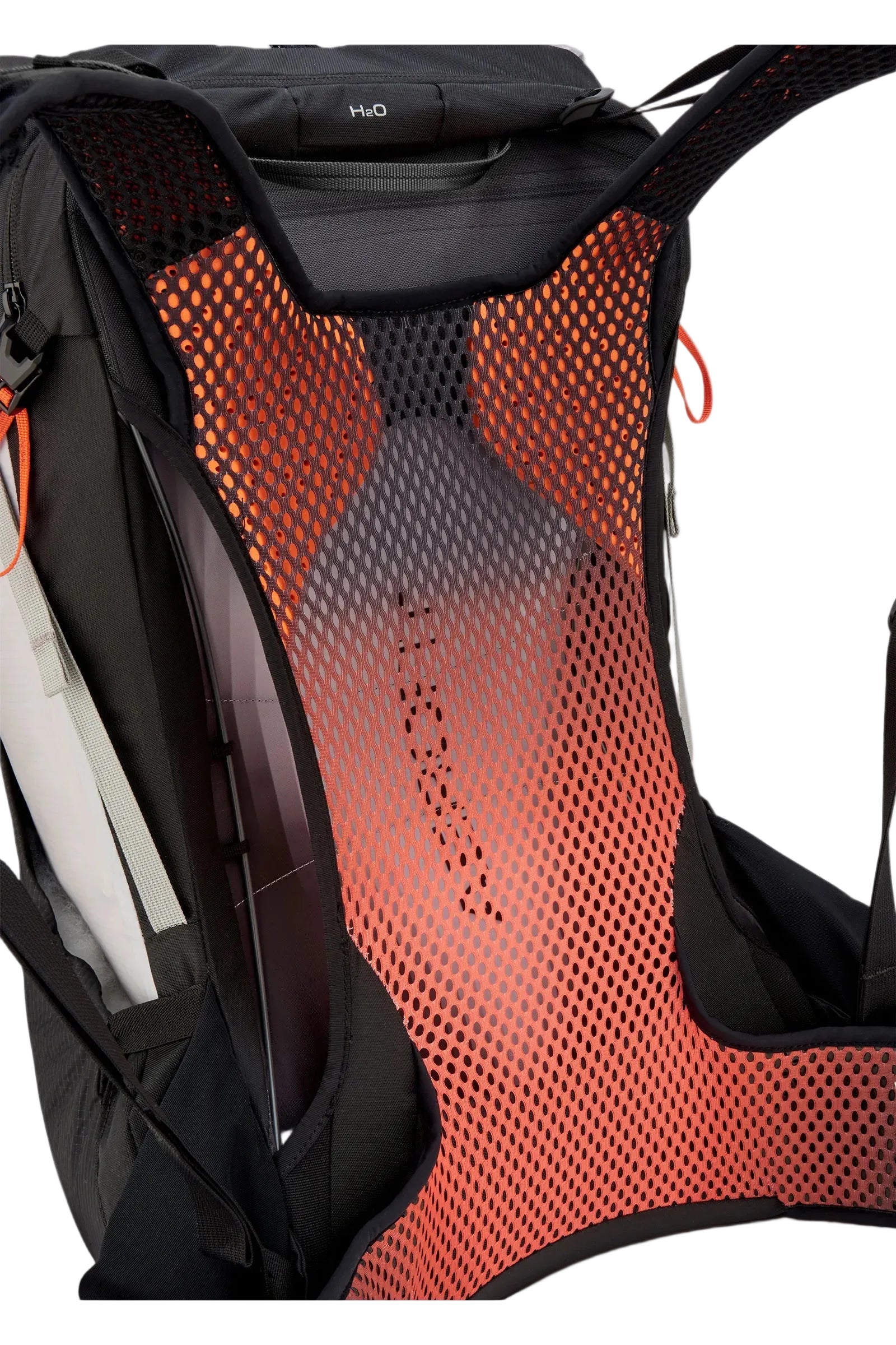 Rab Syclon XP 40L Waterproof Pack in Black/Dark Pewter - Back System Detail