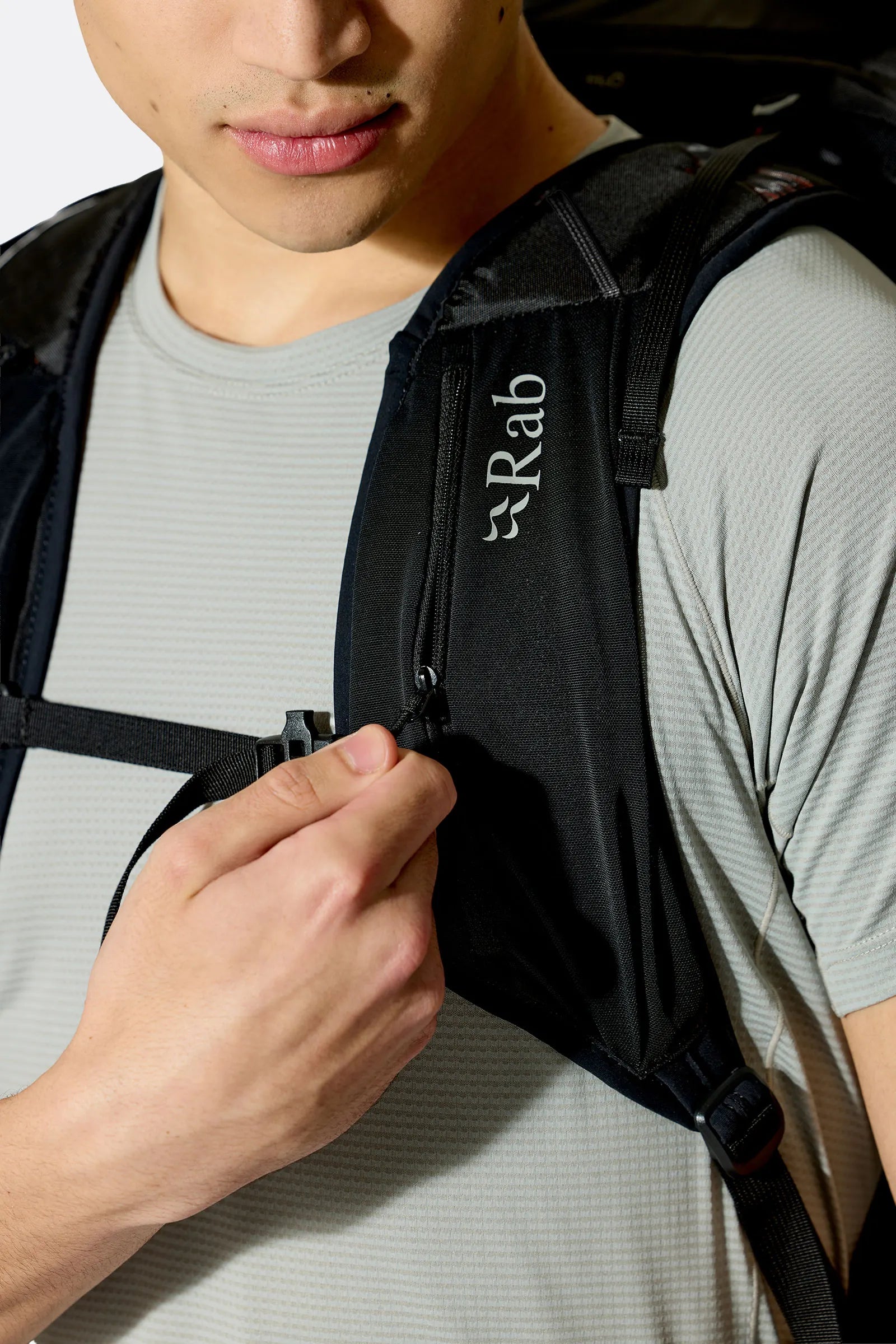 Rab Syclon XP 40L Waterproof Pack in Black/Dark Pewter - Compression Strap Detail