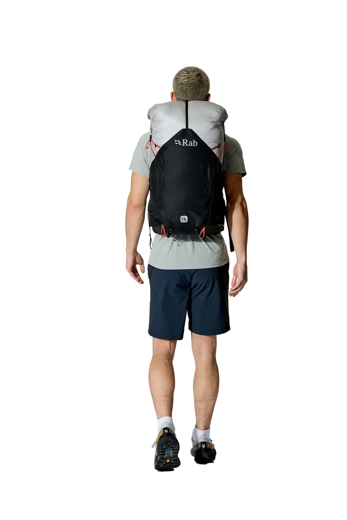 Rab Syclon XP 40L Waterproof Pack in Black/Dark Pewter - Front View On Model 2