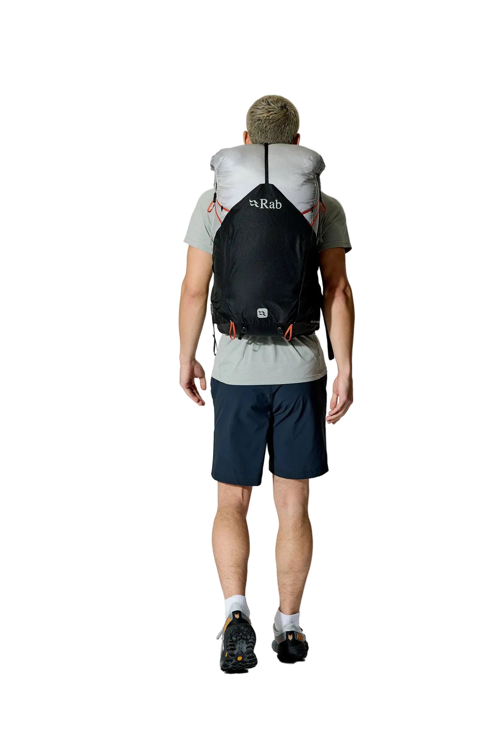 Rab Syclon XP 40L Waterproof Pack in Black/Dark Pewter - Front View On Model 2