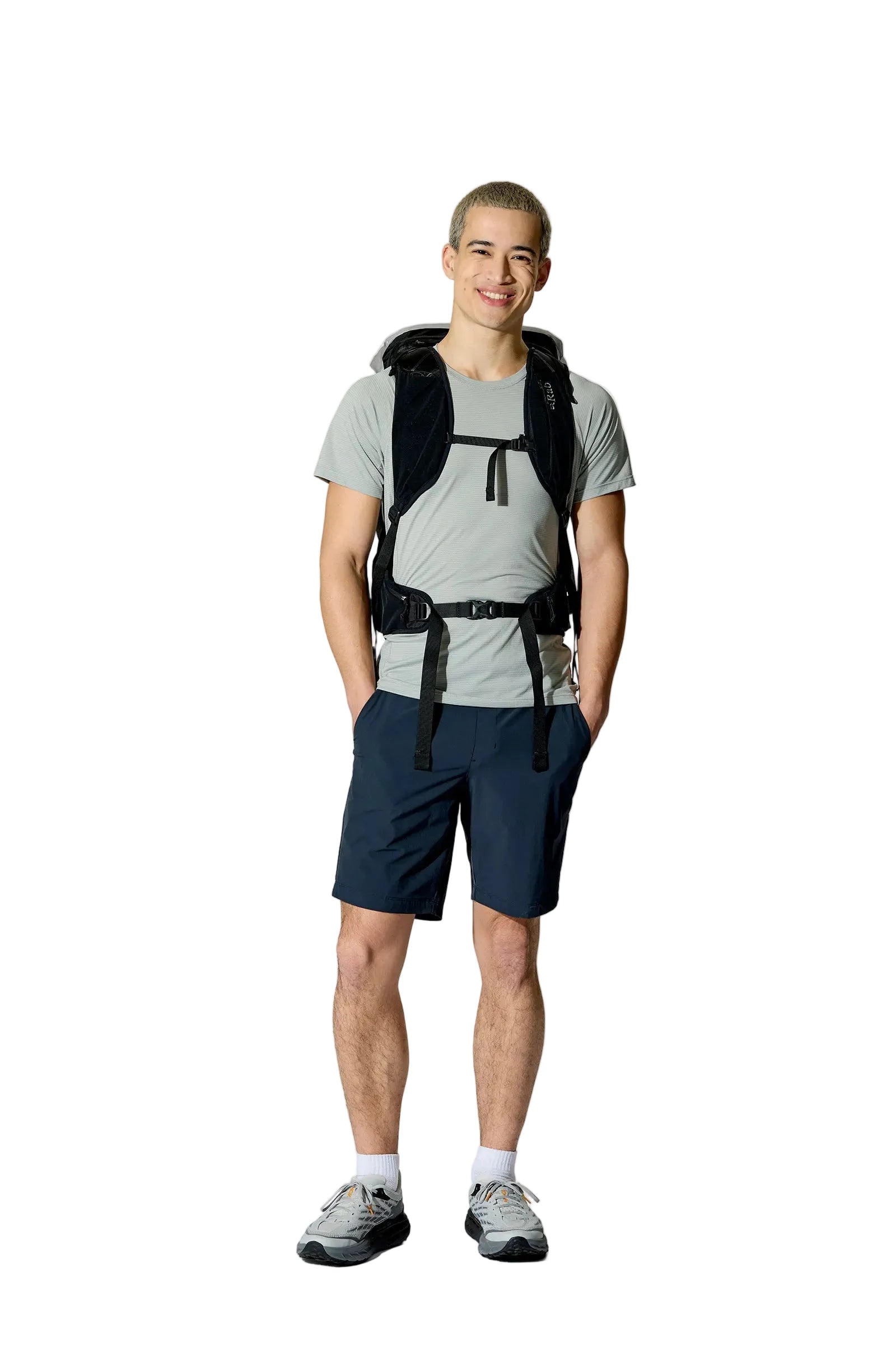 Rab Syclon XP 40L Waterproof Pack in Black/Dark Pewter - Front View On Model