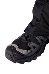 Rab Trek Gaiter in Black - worn, ankle/boot hem detail