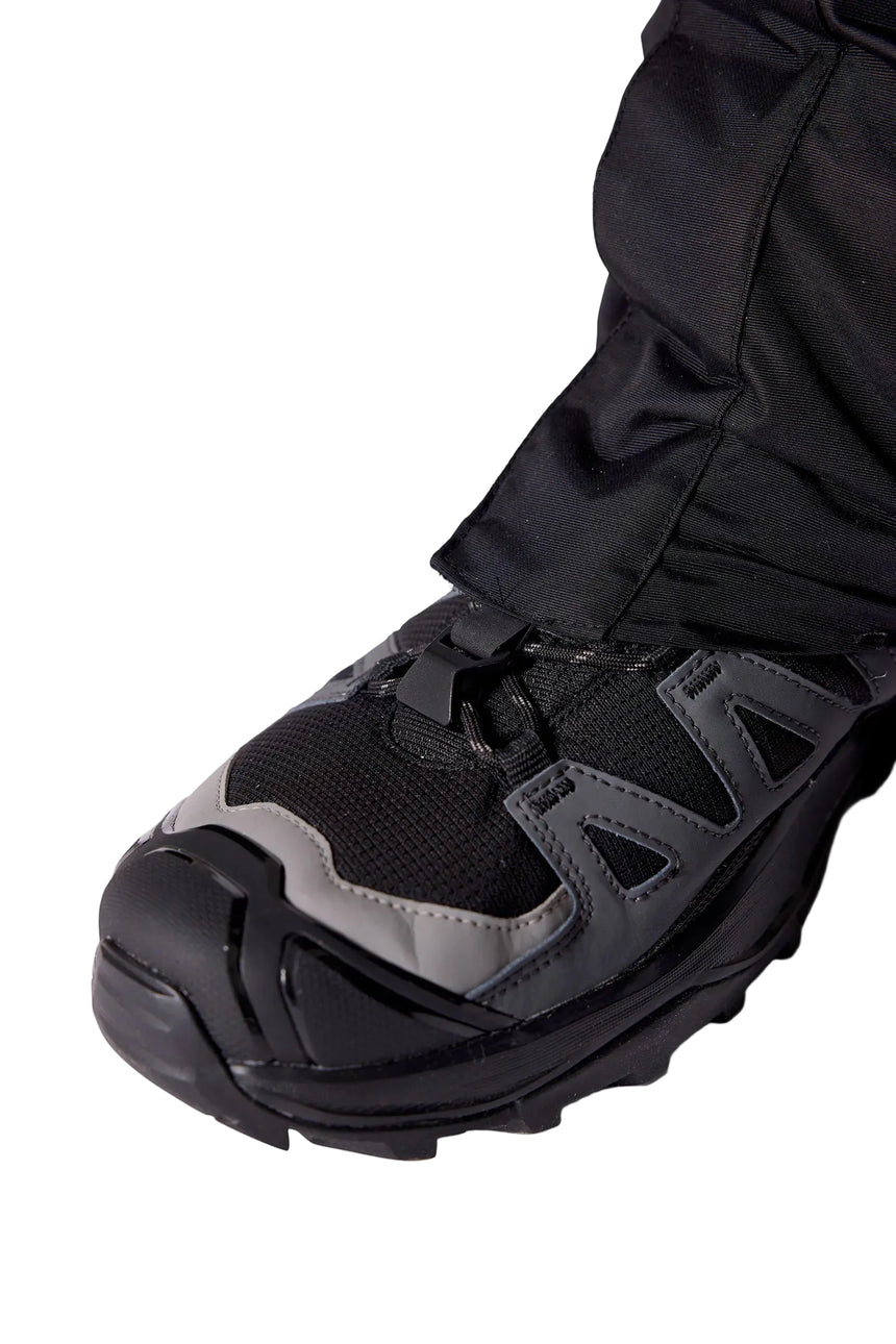 Rab Trek Gaiter in Black - worn, ankle/boot hem detail