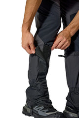 Rab Trek Gaiter in Black - worn, hook-and-loop closure detail